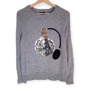 H&M Perfume Bottle Gray Alpaca Blend Sweater
